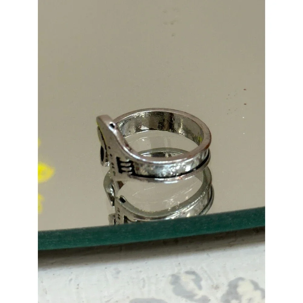 Sterling Silver 925 Wrench Ring Biker Punk Men Women Unique Stamped Band Sz 8